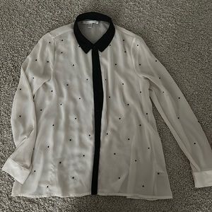 Lauren Conrad black gemstone blouse